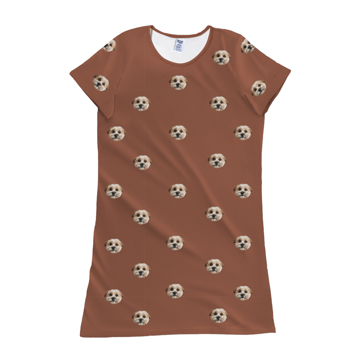 Brown nightgown with dog pattern on a white background
