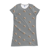 Gray nightgown with dog pattern on a white background[SlateGray]