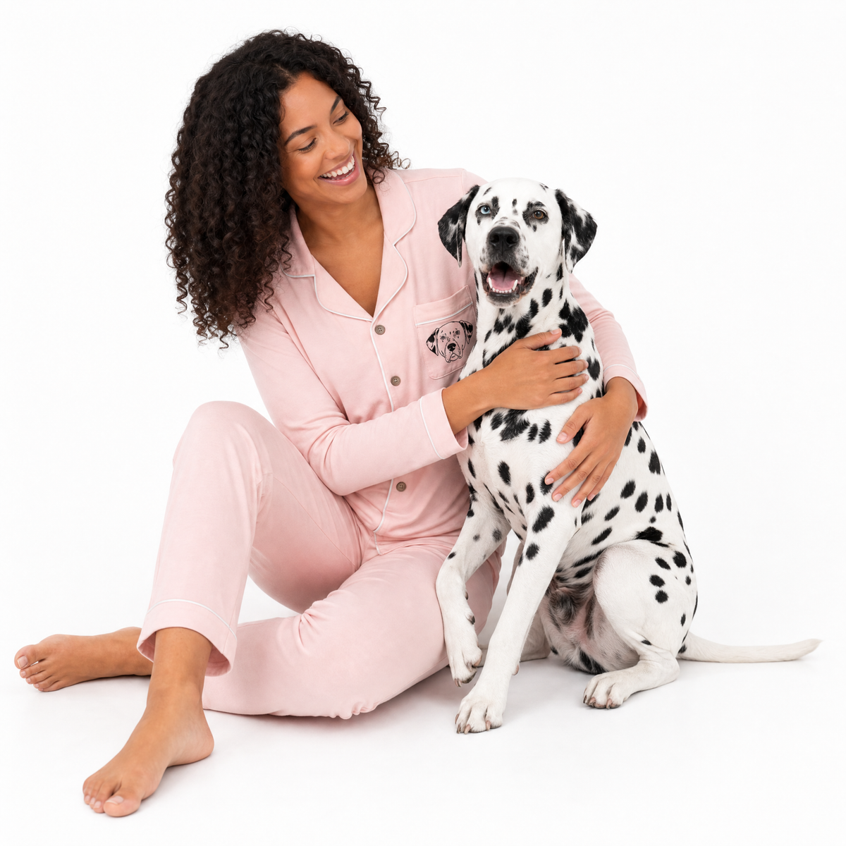 Premium Women's Bamboo Custom Pet Face Pajamas