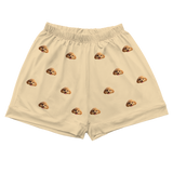 Children's pajama shorts with cartoon dog pattern on a butter yellow background[ButterYellowPajamaShorts]