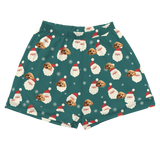 Children's pajama shorts with cartoon dog pattern on a santa background[SantaPajamaShorts]