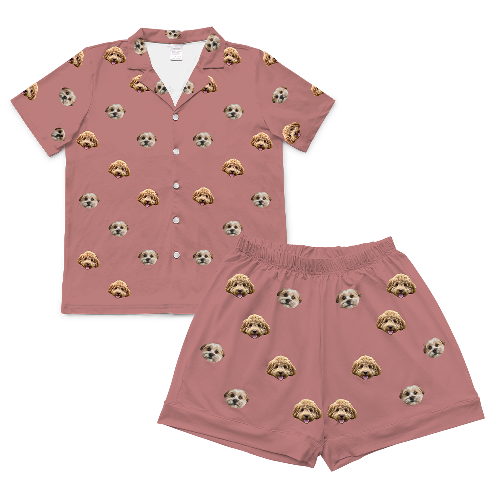 DustyRosePajamaSet(Shirt&amp;Shorts)2Pets