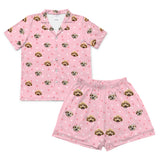 LightPinkPawsPajamaSet(Shirt&Shorts)2Pets