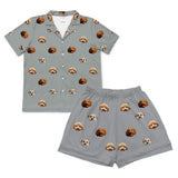 SlateGrayPajamaSet(Shirt&Shorts)3Pets