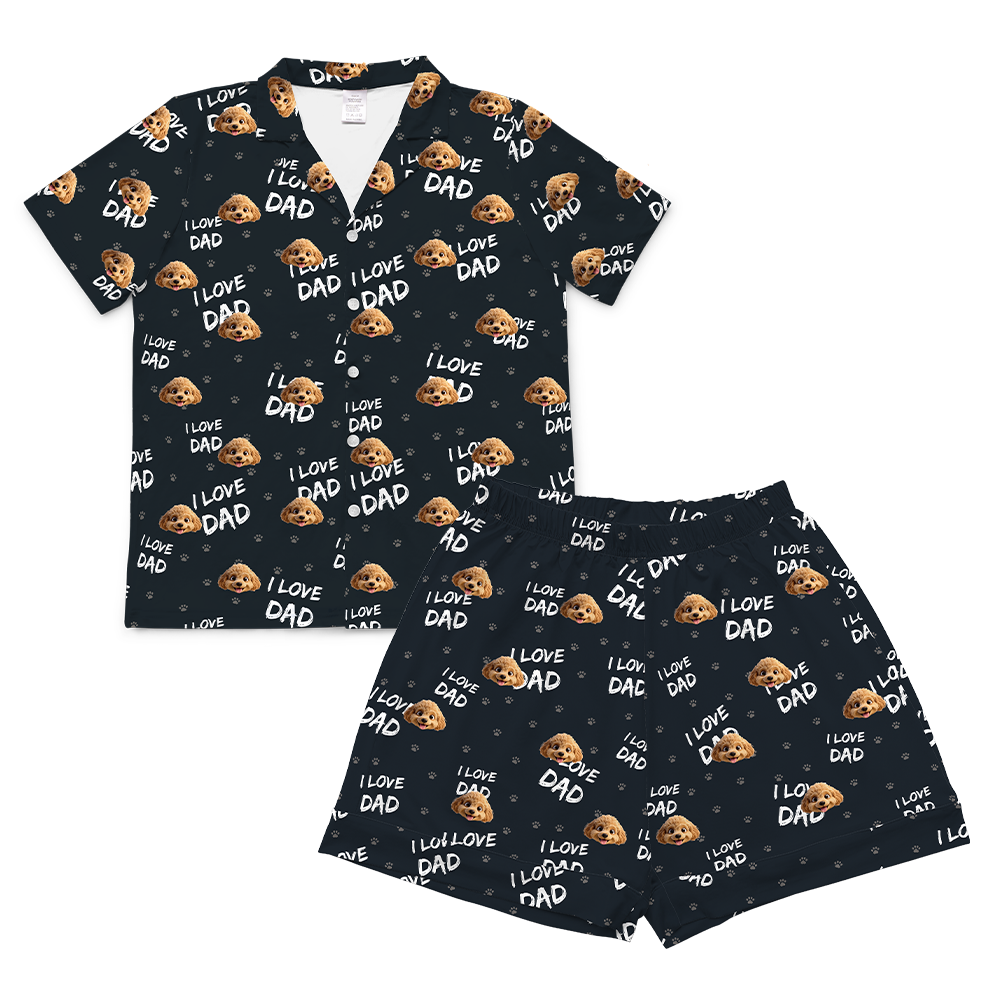 This is a cartoon pajama set which contains a short sleeve shirt with buttons and a short pajama[ShortSleevePajamaShirt&ShortsSet]