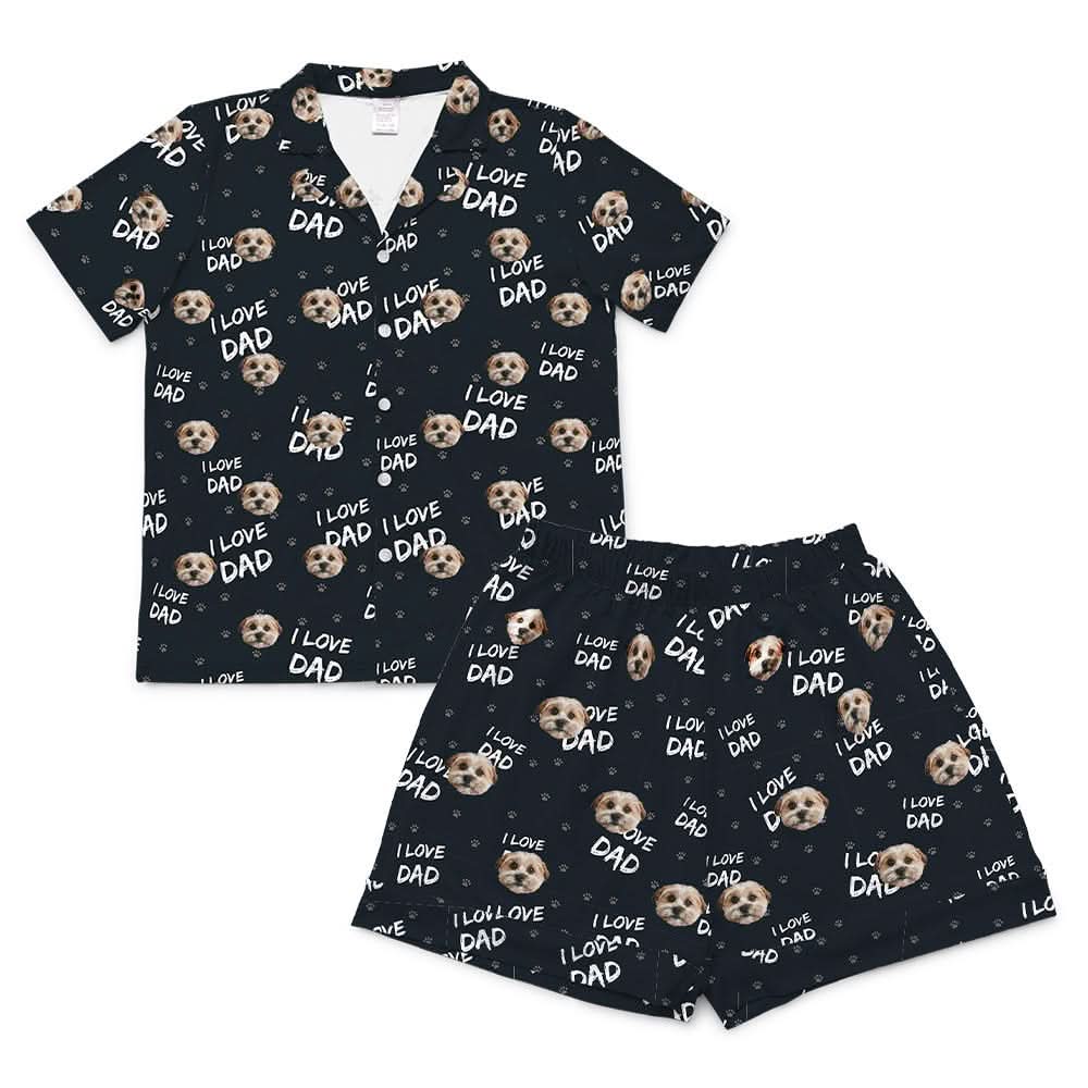 This is a pajama set which contains a short sleeve shirt with buttons and a short pajama[ILoveDadShortSleevePajamaShirt&ShortsSet($79.00)]