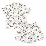 This is a pajama set which contains a short sleeve shirt with buttons and a short pajama[PawsandBonesShortSleevePajamaShirt&ShortsSet($79.00)]