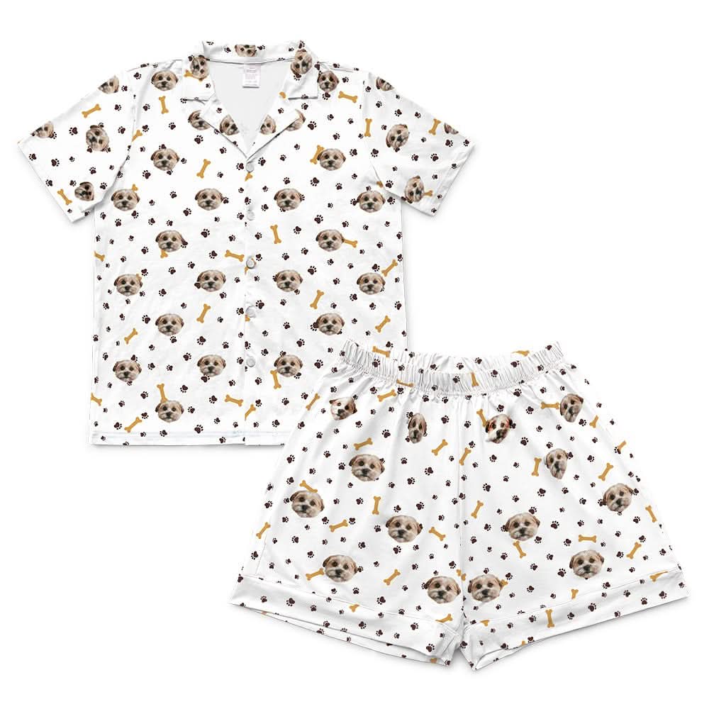 This is a pajama set which contains a short sleeve shirt with buttons and a short pajama[ShortSleevePajamaShirt&ShortsSet($79.00)]