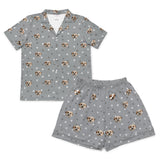 SlateGrayPawsPajamaSet(Shirt&Shorts)1Pet