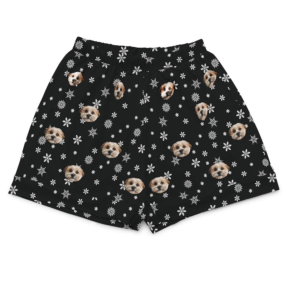 BlackandWhiteSnowflakesPajamaShorts($33.99)