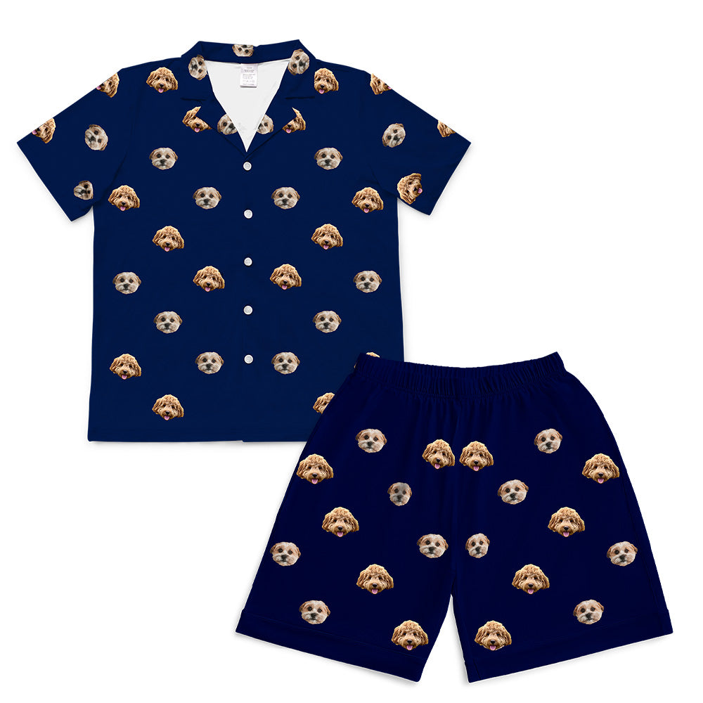 NavyPajamaSet(Shirt&amp;Shorts)7-InchInseamShorts2PetImages(+$4.00)