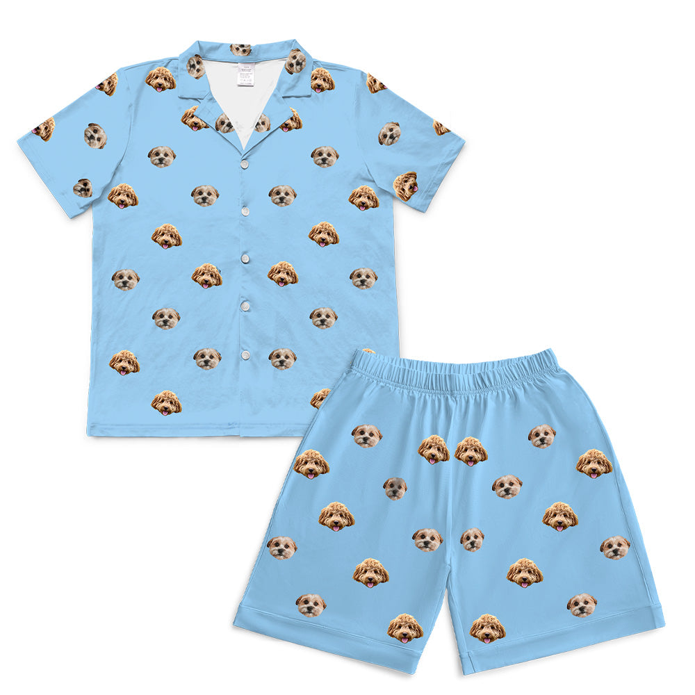 SkyBluePajamaSet(Shirt&amp;Shorts)7-InchInseamShorts2PetImages(+$4.00)