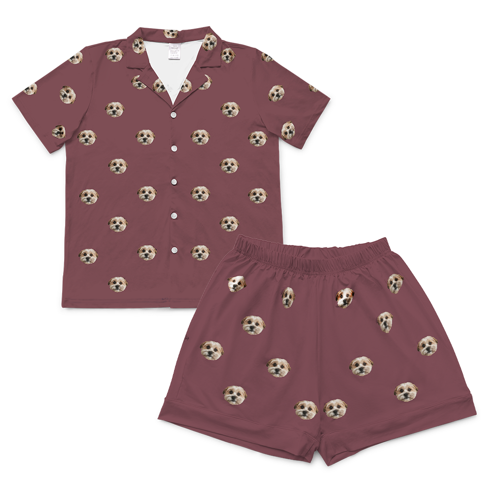 This is a pajama set which contains a short sleeve shirt with buttons and a short pajama[ShortSleevePajamaShirt&ShortsSet($79.00)]