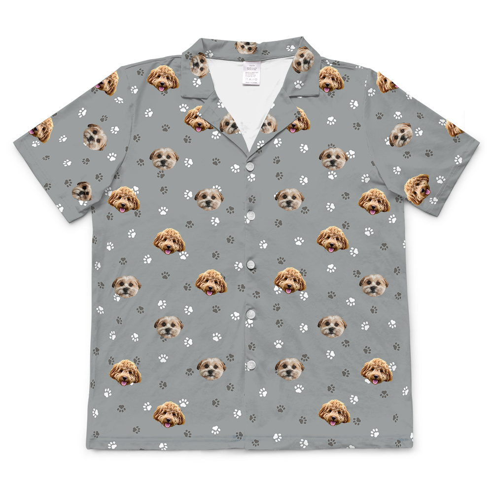 SlateGrayPawsShortSleevePajamaShirtOnly2Pets