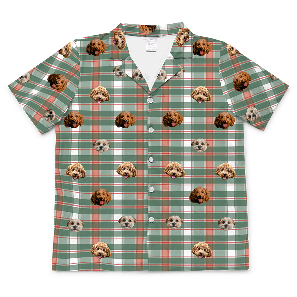 FlannelShortSleevePajamaShirtOnly3Pets