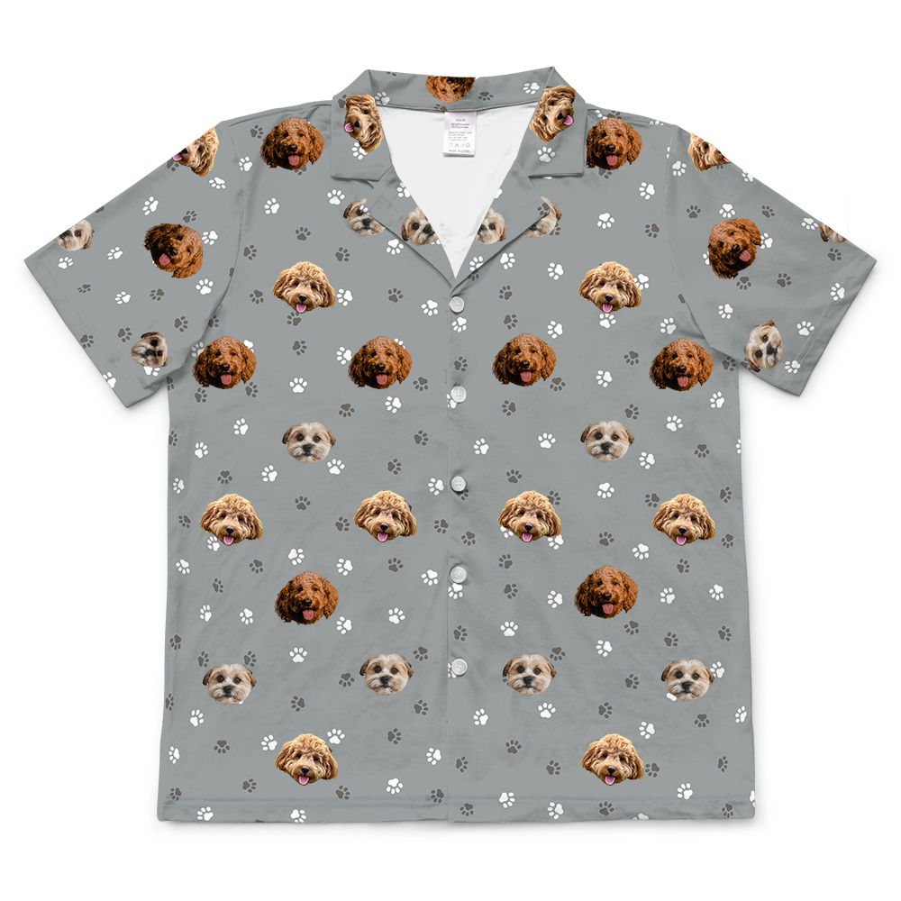 SlateGrayPawsShortSleevePajamaShirtOnly3Pets