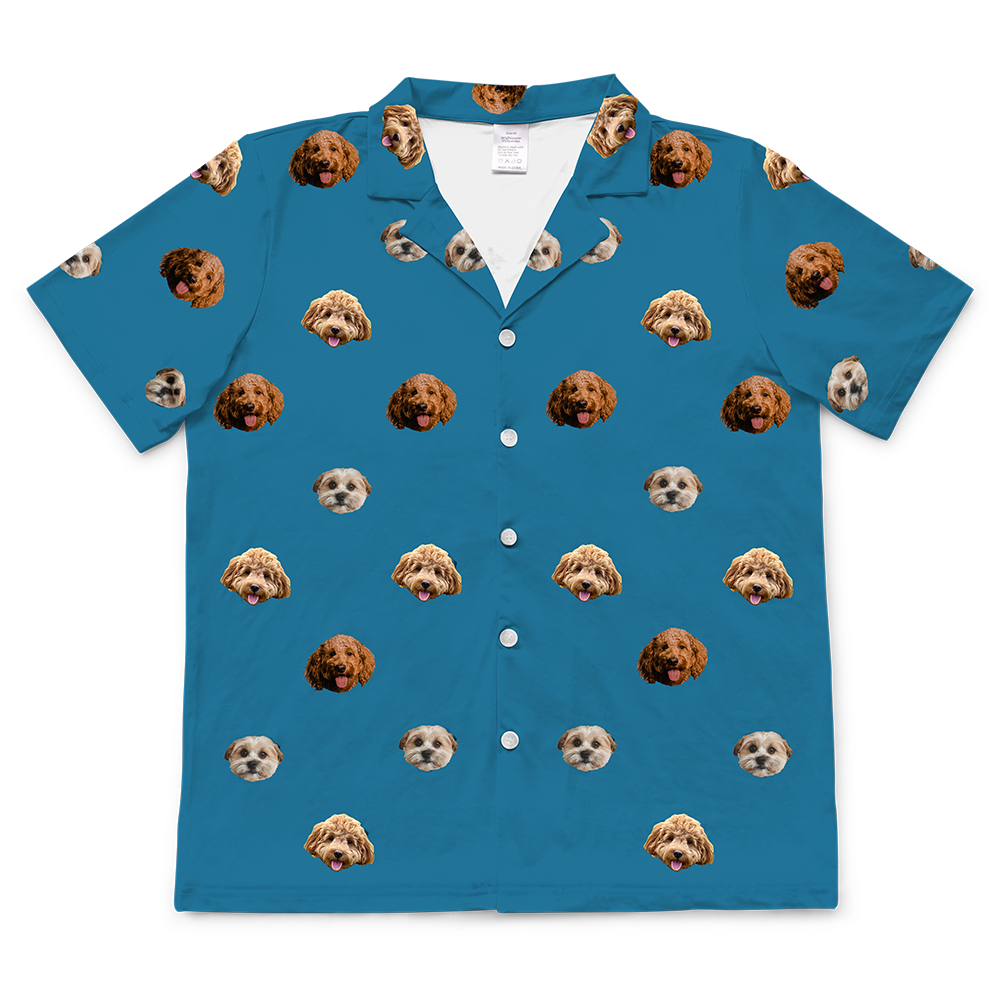 SolidBlueShortSleevePajamaShirt3Pets