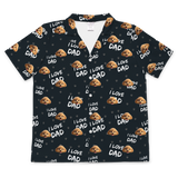 Children's pajama short sleeve shirt with cartoon dog pattern on a black background[ILoveDadShortSleevePajamaShirt]
