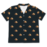 These are cartoon pajama shirt in a black color with repeating pet faces on them[ShortSleevePajamaShirt]