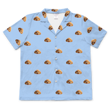 Children's pajama short sleeve shirt with cartoon dog pattern on a sky blue background[SkyBlueShortSleevePajamaShirt]