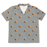 Children's pajama short sleeve shirt with cartoon dog pattern on a gray background[SlateGrayShortSleevePajamaShirt]