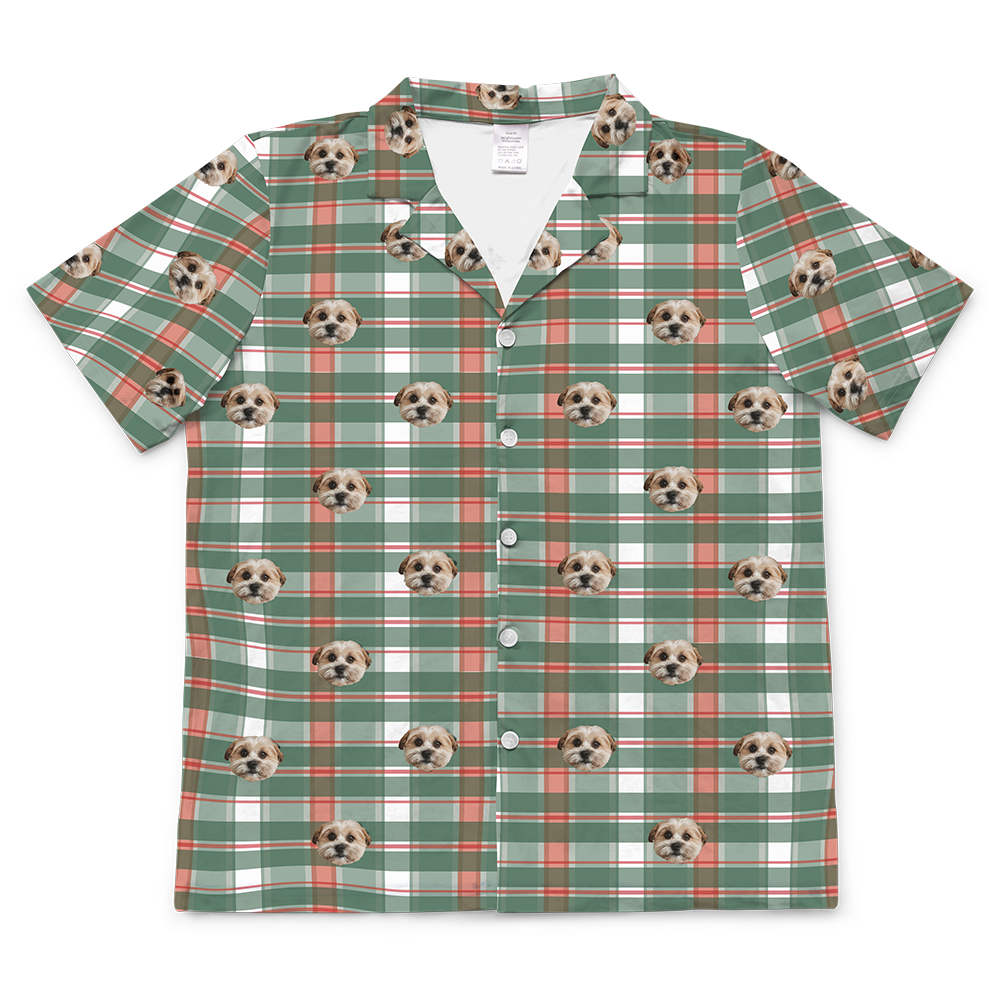 FlannelShortSleevePajamaShirt1PetImage