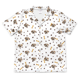 These are pajama shirt in a white color with repeating pet faces on them[PawsandBonesShortSleevePajamaShirt($45.00)]