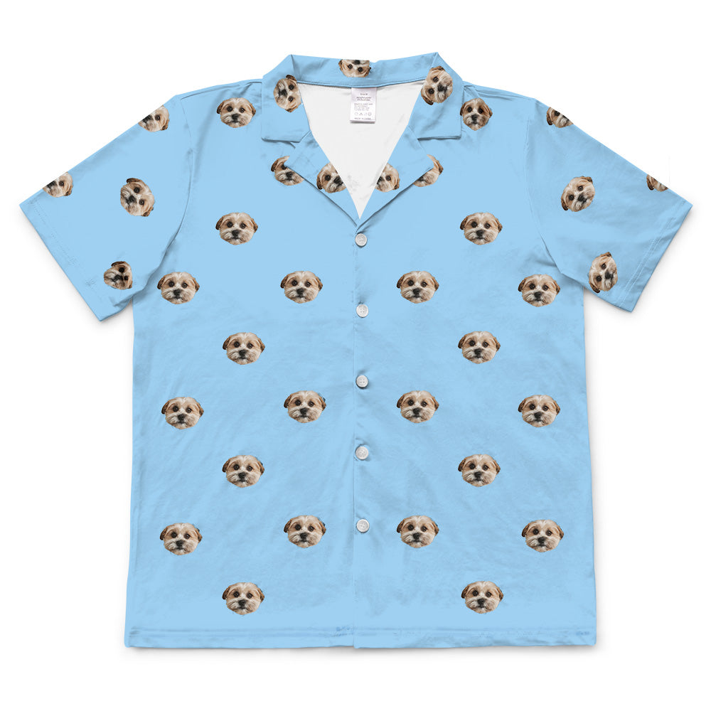 SkyBlueShortSleevePajamaShirt1Pet