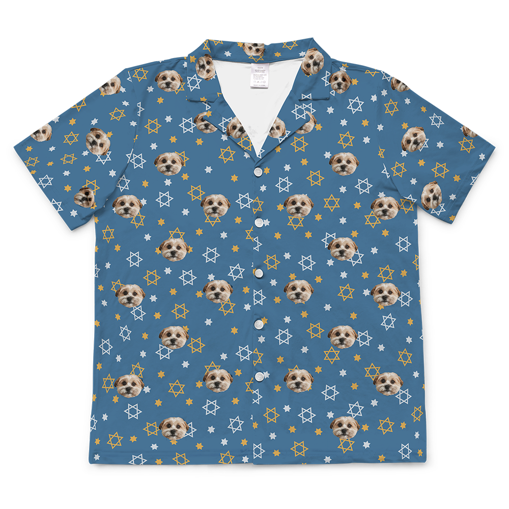 StarofDavidShortSleevePajamaShirt1Pet