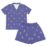 This is a pajama set which contains a short sleeve shirt with buttons and a short pajama[GrapeShortSleevePajamaShirt&ShortsSet($79.00)]