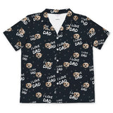 These are pajama shirt in a I Love Dad print with repeating pet faces on them[ILoveDadShortSleevePajamaShirt]