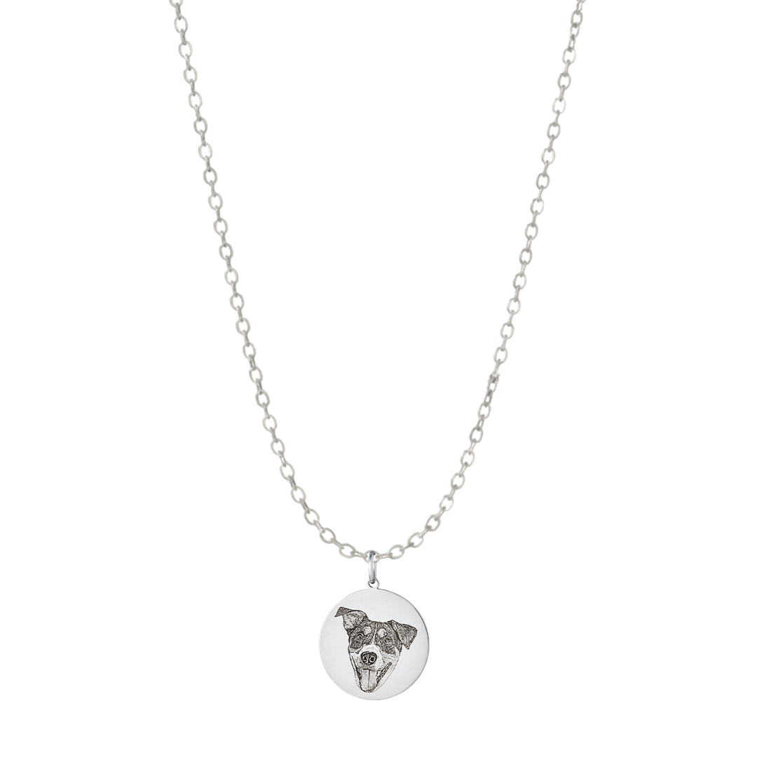 SilverDaintyEngravedPetMedallionCharm