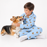SkyBlueCartoonKidsLongSleeve with dog