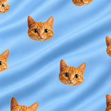 Close-up of the Sky Blue print showing custom pet faces repeated across a light sky blue fabric