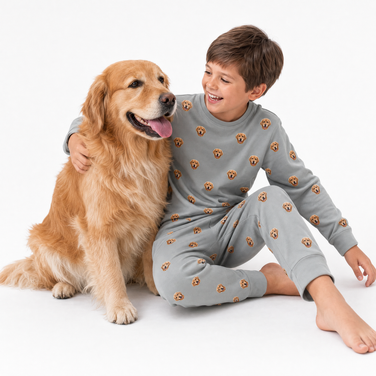Kids Custom Pet Face Jogger Pajamas