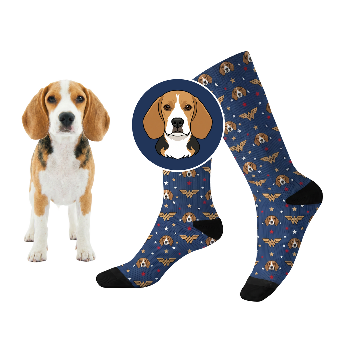 Wonder Woman Socks with Your Pet's Face