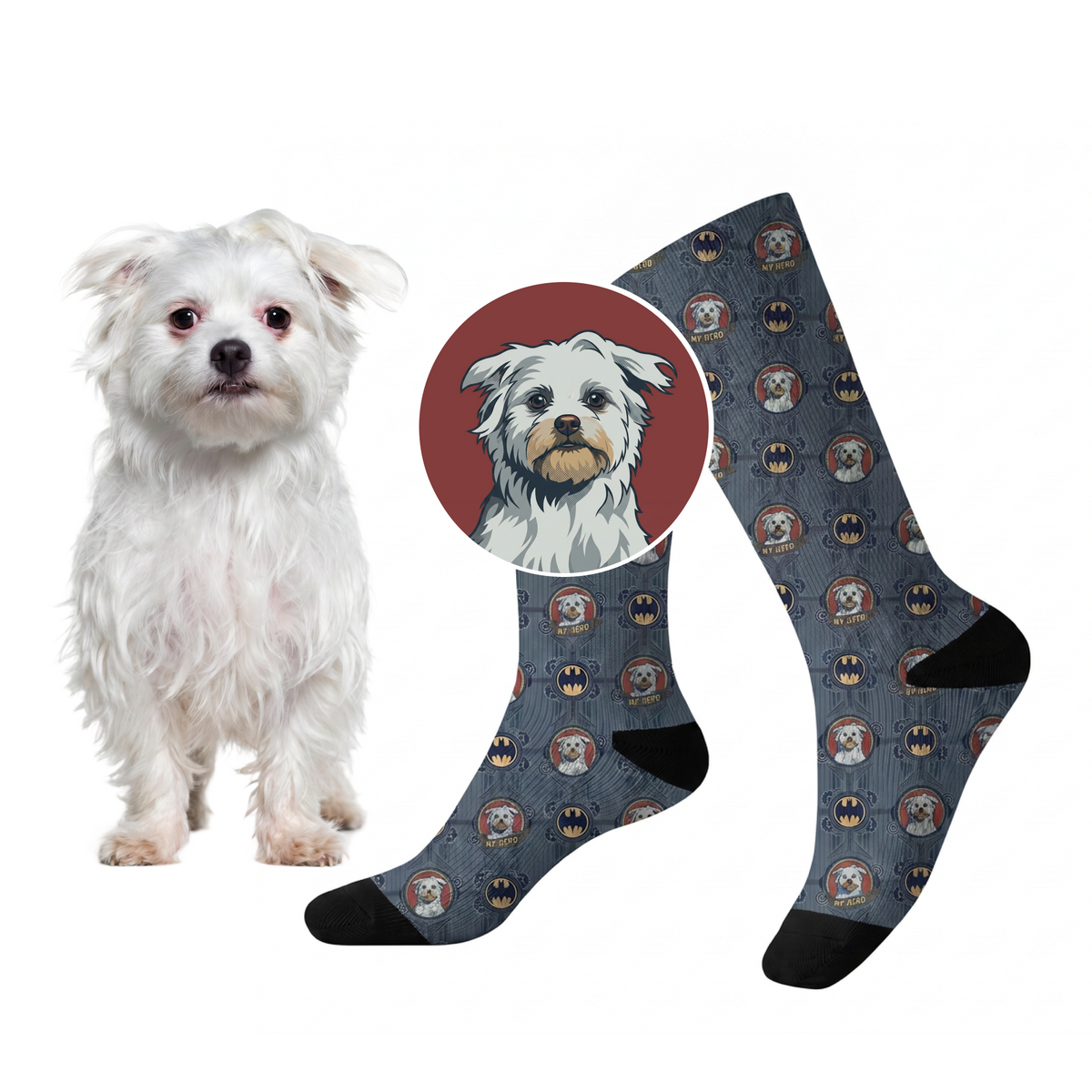 Batman Socks with Your Pet's Face