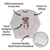 Sweater image: 100% Customized to your pet, great for gifting, hand designed by our artisans.