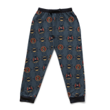 Sweatpants with Dark Knight pattern on a white background