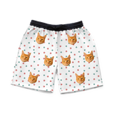 These are sweatshorts in a Christmas Paws print with repeating pet faces on them[ChristmasPawsSweatshorts]