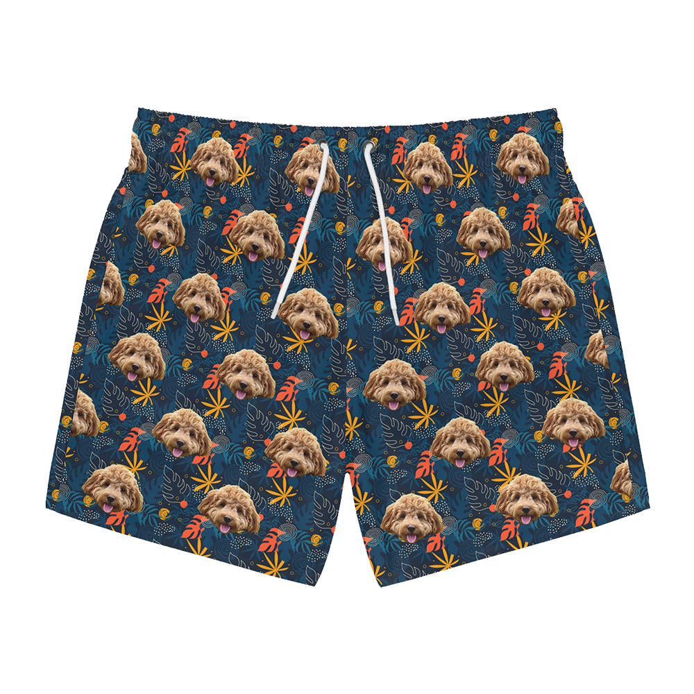 Men s Custom Pet Swim Trunks Cuddle Clones