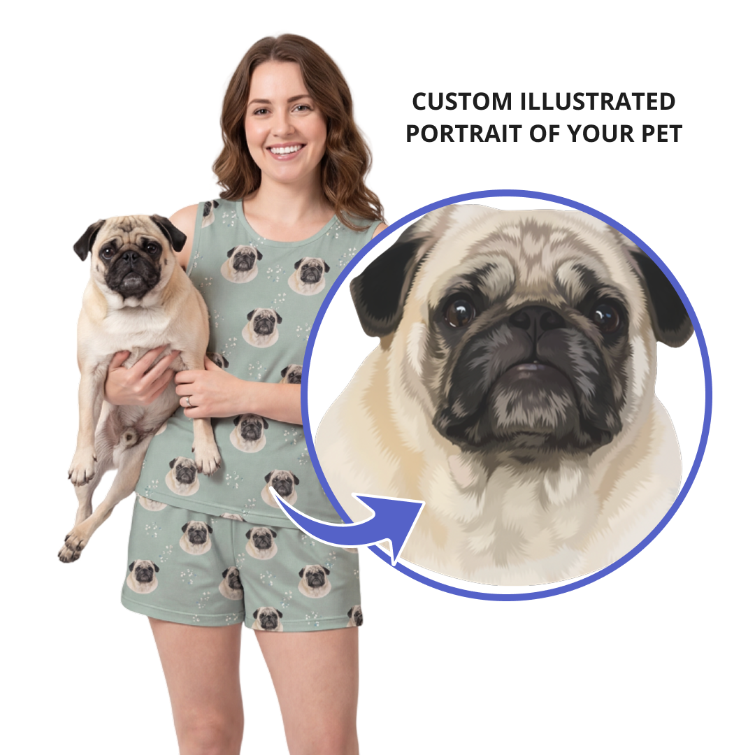 Tank Top Pajama Set | Pet Face Pajamas