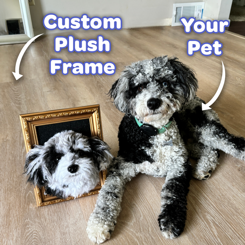 Custom Framed Plush Pet Portrait