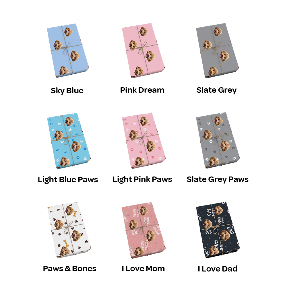 Customized Pet Face Wrapping Paper - 1 Pet