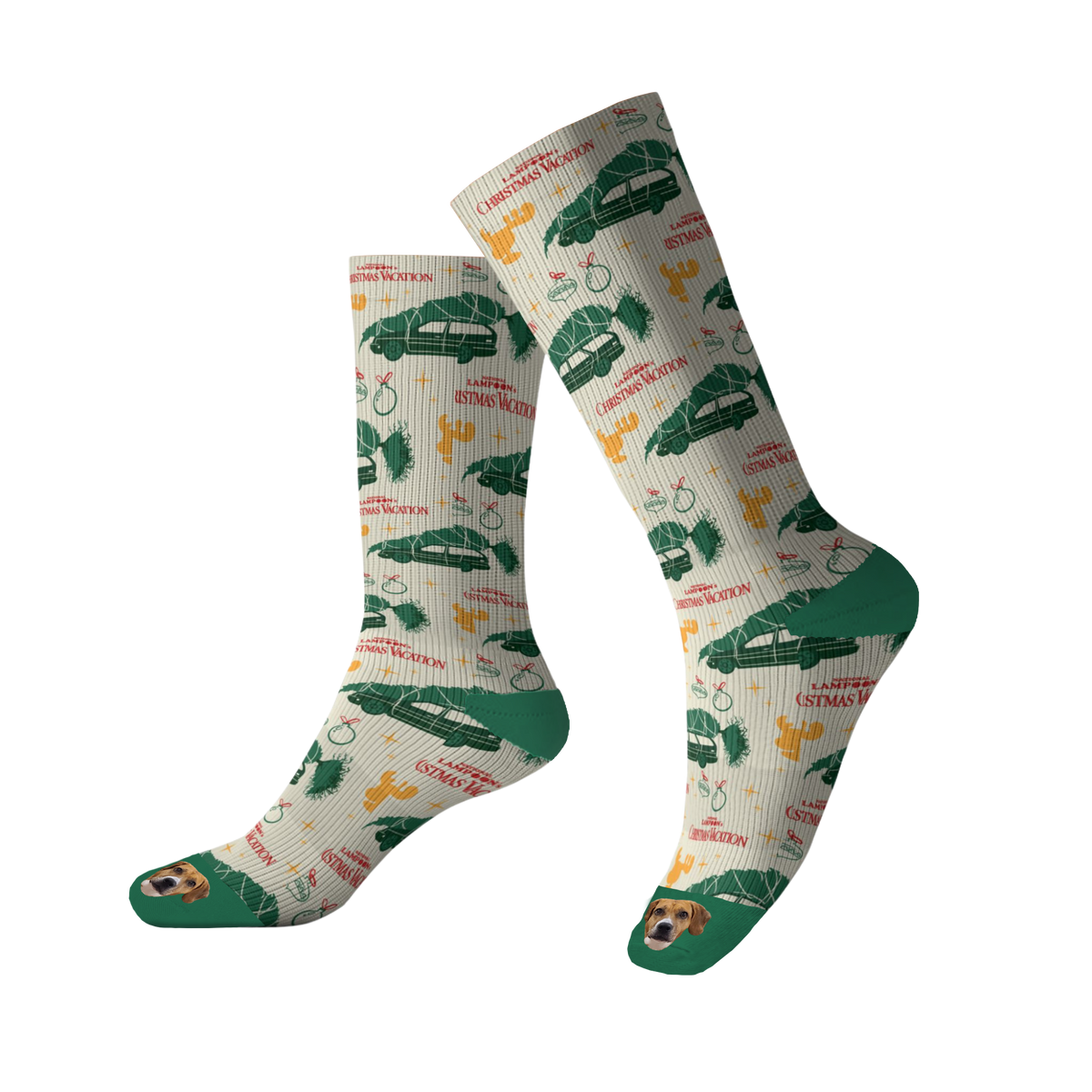 National Lampoon's Christmas Vacation Socks With Your Pet's Face