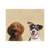 Yellow blanket featuring two pets