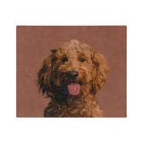 Cocoa blanket with one illustration a pet.