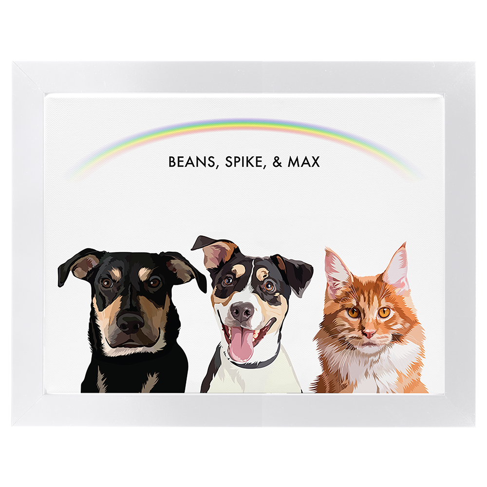 RainbowGalleryPaperFramedWhite3Pets