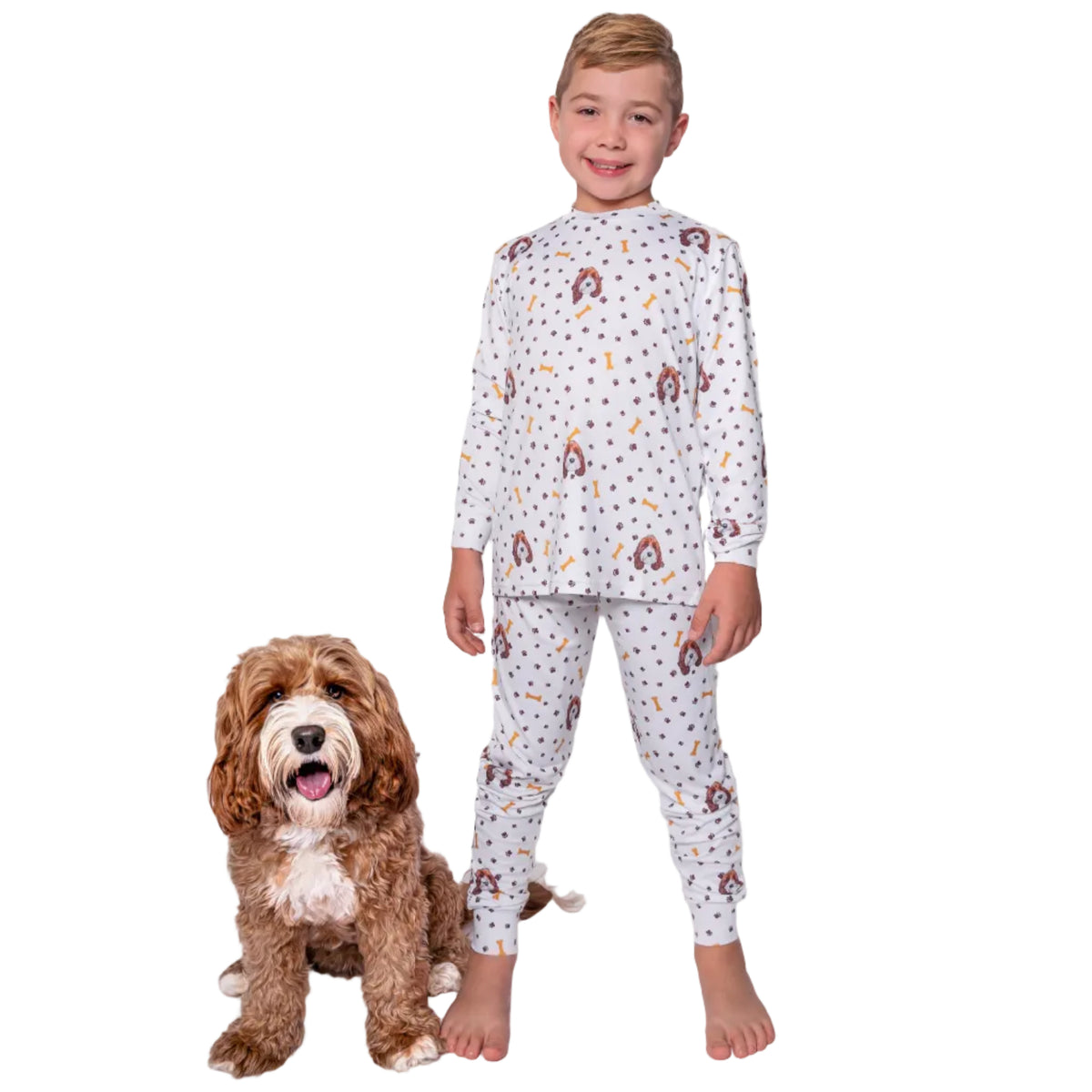 Kids Custom Pet Face Jogger Pajamas - Paws and Bones