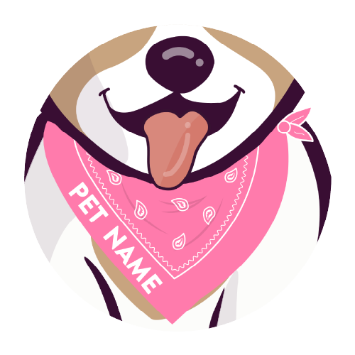 customized pink pet name bandana